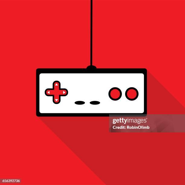 red game controller icon - gaming controller white stock illustrations