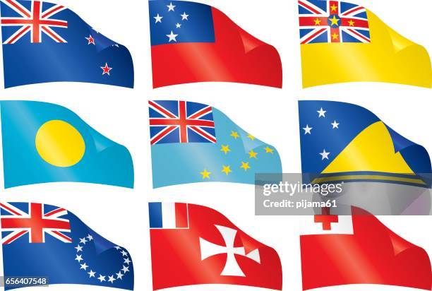 world flags. - cook islands stock illustrations