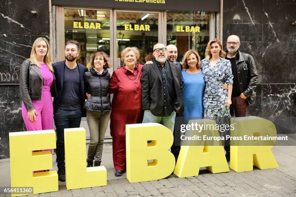 Carolina Bang, guest, guest, Terele Pavez, Alex de la Iglesia, Jaime Ordonez, Carmen Machi, Blanca Suarez and Joaquin Climent attend 'El Bar'...