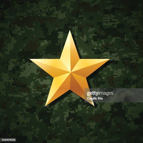 gold star - army camo stock illustrations