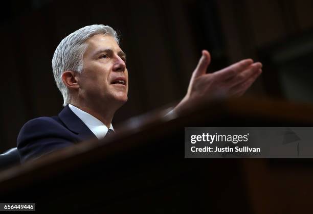 Judge Neil Gorsuch testifies during the third day of his Supreme Court confirmation hearing before the Senate Judiciary Committee in the Hart Senate...