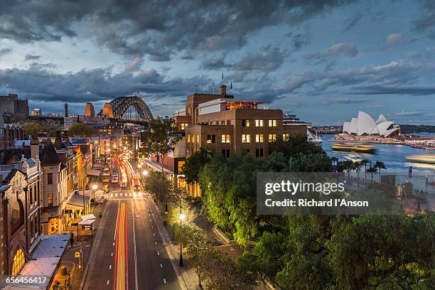 the rocks at dusk - the rocks sydney stock-fotos und bilder