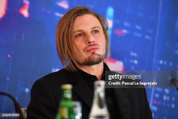 Michael Pitt attends the official press conference for the Paris Premiere of the Paramount Pictures release "Ghost In The Shell" at Hotel Le Bristol...