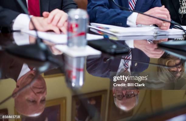 From left, House Ways and Means chairman Rep. Kevin Brady, R-Texas, House Energy and Commerce chairman Rep. Greg Walden, R-Ore., and House Budget...