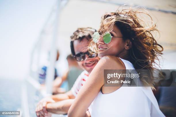 couple travel on cruise ship - ferry stock pictures, royalty-free photos & images