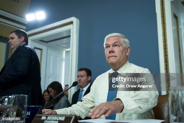 House Rules Committee Chairman Pete Sessions chairs a meeting of the House Rules Committee meeting to set the rules for debate and amendments on...