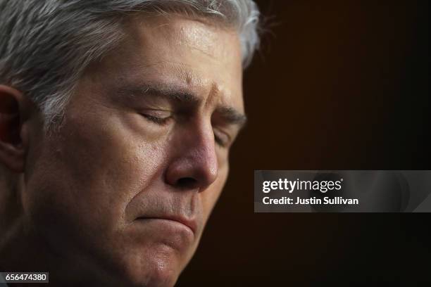 Judge Neil Gorsuch looks on during the third day of his Supreme Court confirmation hearing before the Senate Judiciary Committee in the Hart Senate...