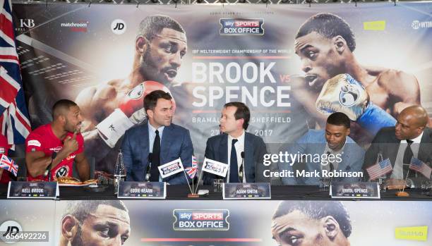 Kell Brook and Errol Spence hold a press conference to announce their fight on 27th May 2017 at Bramall lane on March 22, 2017 in Sheffield, England.