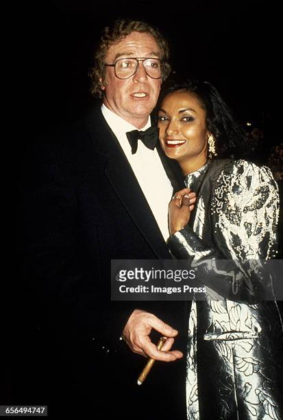 Michael Caine and wife Shakira circa 1985 in New York City.