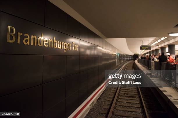 Metro station Brandenburger Tor U5 is pictured on March 22, 2017 in Berlin, Germany. U5 is a line on the Berlin U-Bahn which now runs from the...