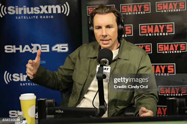 Actor Dax Shepard visits visits 'Sway in the Morning' with Sway Calloway on Eminem's Shade 45 at the SiriusXM Studios on March 22, 2017 in New York...