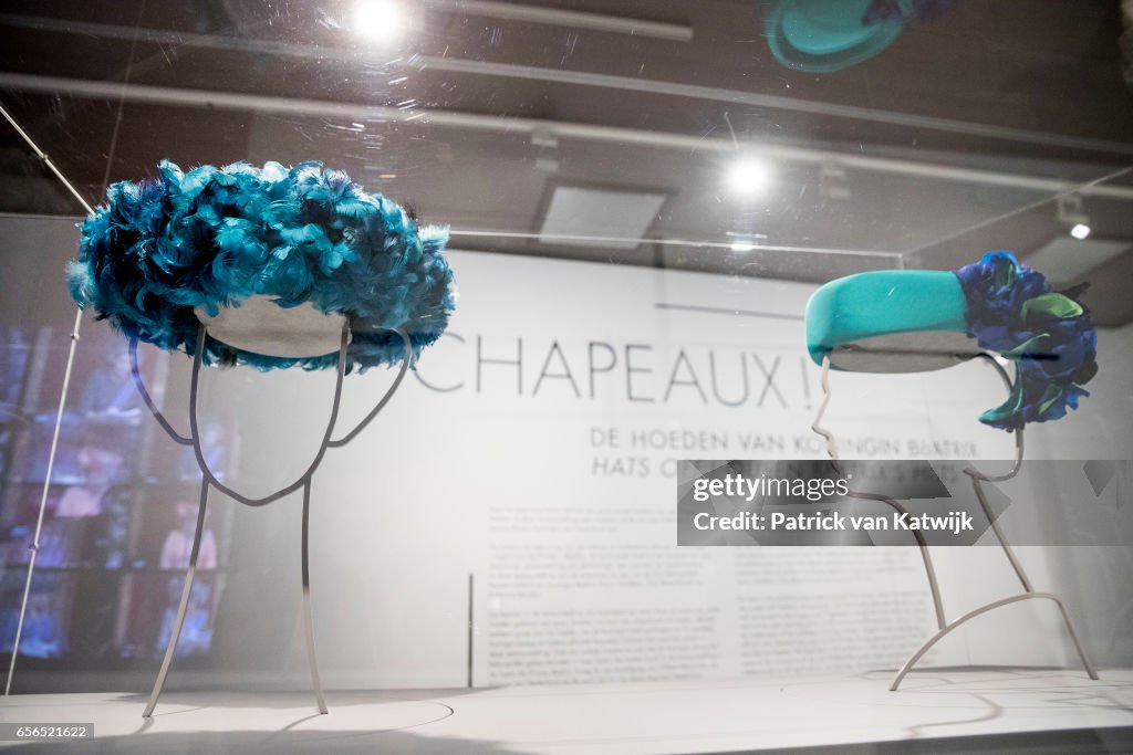 Princess Beatrix opens exhibition Chapeaux with her own Hats - Palace het Loo in Apeldoorn 22 maart 2017