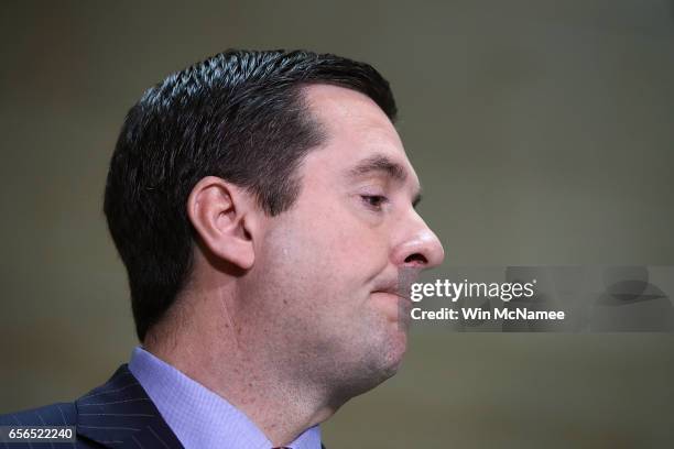 House Permanent Select Committee on Intelligence Chairman Devin Nunes speaks to reporters during a news conference at the U.S. Capitol March 22, 2017...