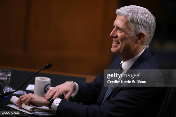 Judge Neil Gorsuch testifies during the third day of his Supreme Court confirmation hearing before the Senate Judiciary Committee in the Hart Senate...