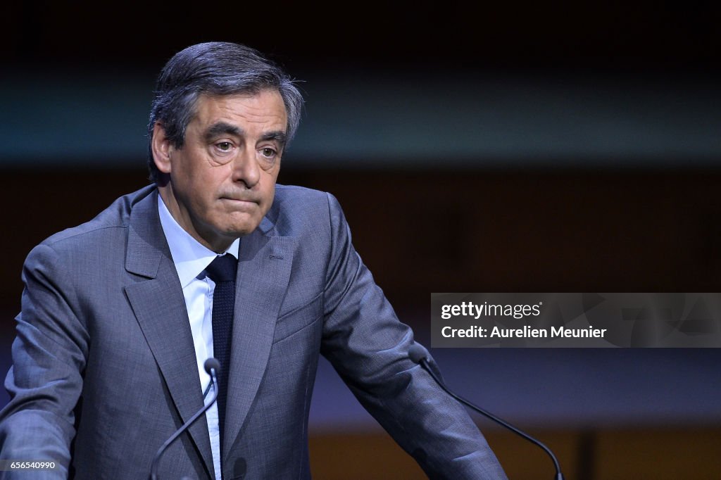 French Presidential Candidates Meet France Mayors At Maison De La Radio In Paris