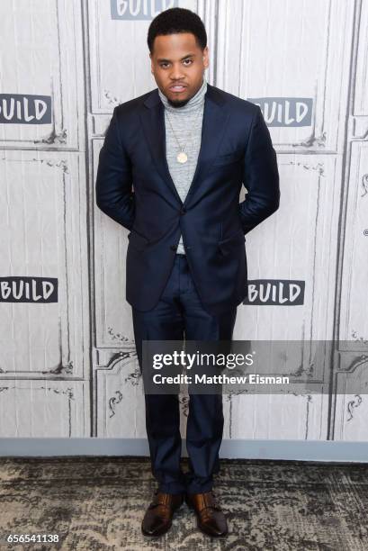 Actor Mack Wilds attends Build Series Presents Sanaa Lathan & Mack Wilds discussing "Shots Fired" at Build Studio on March 22, 2017 in New York City.