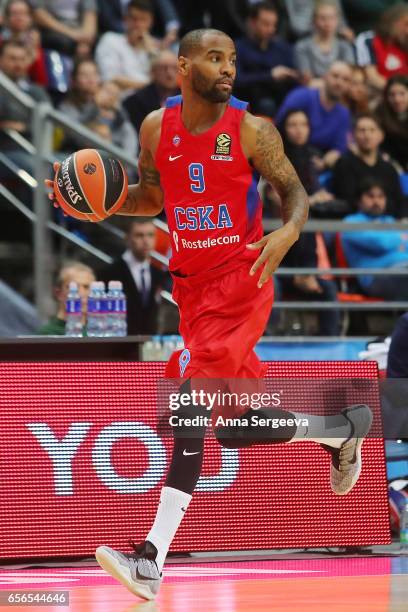 Aaron Jackson of the CSKA Moscow looks on against the Darussafaka Dogus Istanbul during the 2016/2017 Turkish Airlines EuroLeague Regular Season...