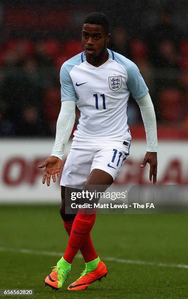 Ryan Sessegnon of England in action during the UEFA U19 International Qualifier between England and Norway at St Georges Park on March 22, 2017 in...