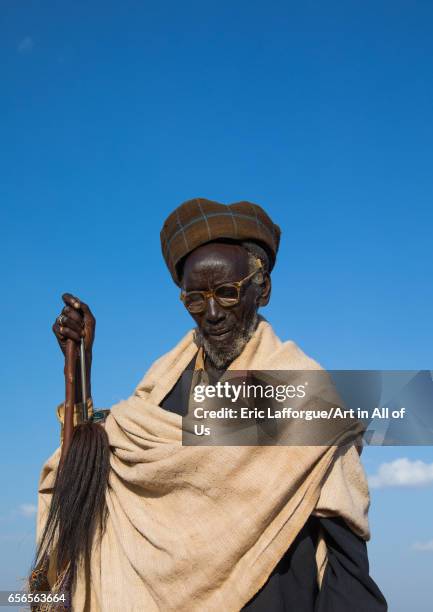 Portrait of a Borana tribe elder during the Gada system ceremony in Borana tribe, Oromia, Yabelo, Ethiopia on March 3, 2017 in Yabelo, Ethiopia.