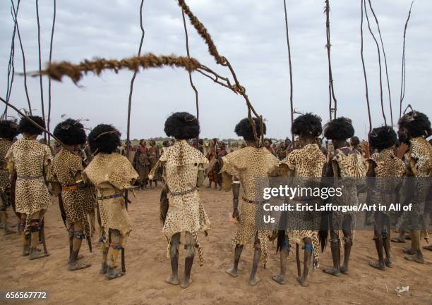 Dimi ceremony in the Dassanech tribe to celebrate circumcision of teenagers, Omo Valley, Omorate, Ethiopia on March 9, 2017 in Omorate, Ethiopia.