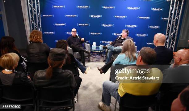 Musician Paul Shaffer discusses his new album during a SiriusXM 'Unmasked' event hosted by Ron Bennington at the SiriusXM Studios on March 20, 2017...