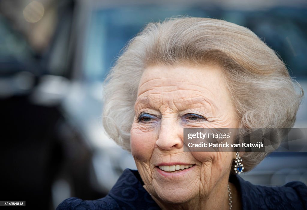 Princess Beatrix opens exhibition Chapeaux with her own Hats - Palace het Loo in Apeldoorn 22 maart 2017