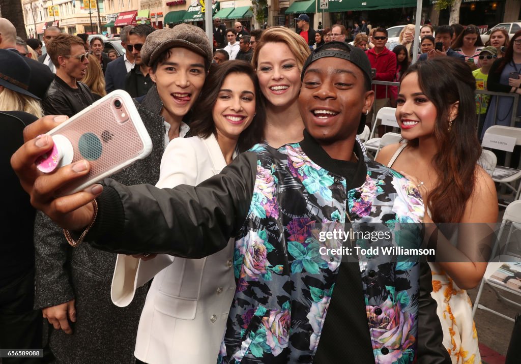 Ludi Lin, Naomi Scott, Elizabeth Banks, RJ Cyler and Becky G take a