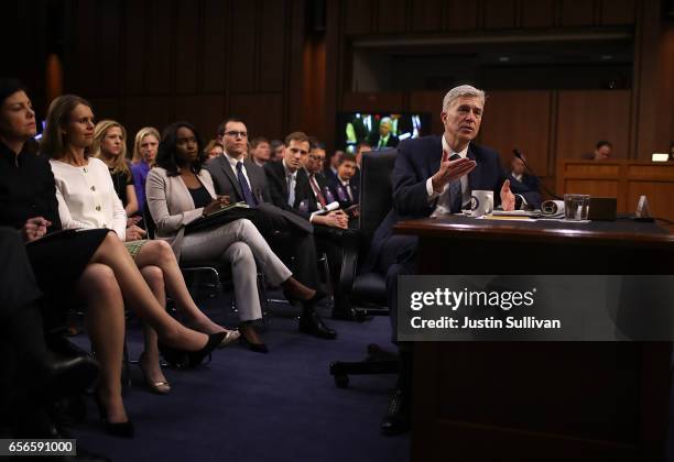 Judge Neil Gorsuch testifies during the third day of his Supreme Court confirmation hearing before the Senate Judiciary Committee in the Hart Senate...