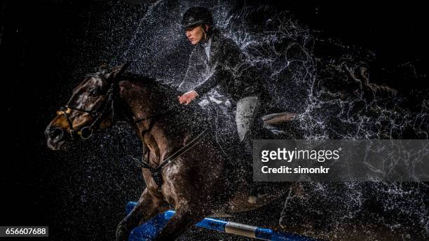 mostra salto - equestrian show jumping foto e immagini stock