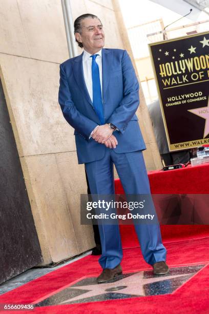 Haim Saban is honored with a star on The Hollywood Walk of Fame on March 22, 2017 in Hollywood, California.