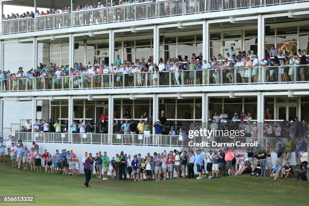 Phil Mickelson plays a shot on the 15th hole of his match during round one of the World Golf Championships-Dell Technologies Match Play at the Austin...