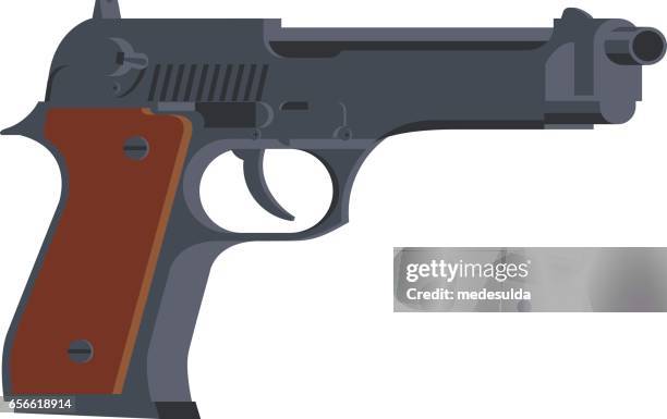 waffe - revolver-with-silencer stock-grafiken, -clipart, -cartoons und -symbole