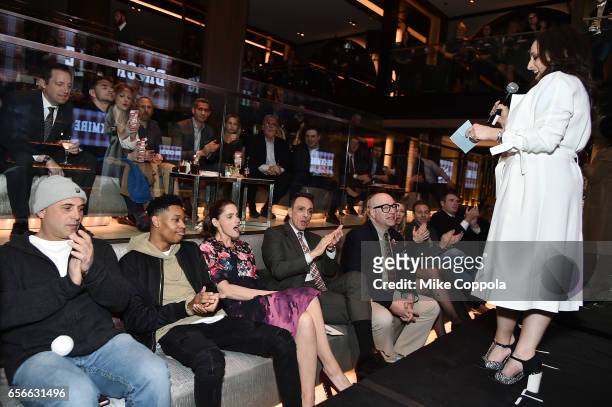 Craig Carton, Tyrel Jackson Williams, Amanda Peet and Hank Azaria attend the "Brockmire" event at 40 / 40 Club on March 22, 2017 in New York City.