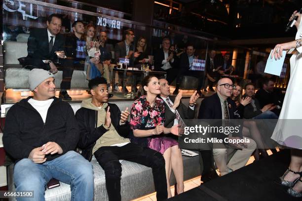 Craig Carton, Tyrel Jackson Williams, Amanda Peet and Hank Azaria attend the "Brockmire" event at 40 / 40 Club on March 22, 2017 in New York City.