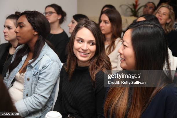 Audience members react to the Refinery29 HER BRAIN Insights presentation at Hint Water Headquarters on March 22, 2017 in San Francisco, California.