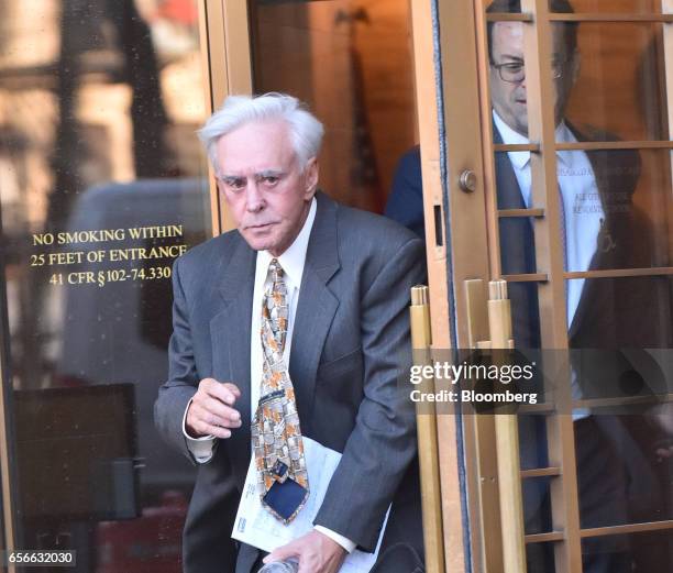 Billy Walters, owner of Walters Golf, exits federal court in New York, U.S., on Wednesday, March 22, 2017. Former Dean Foods Co. Chairman Tom Davis...