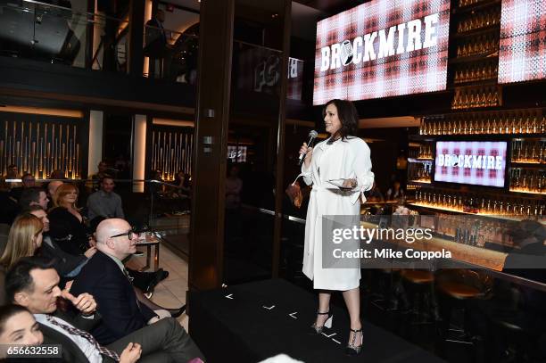 President Jennifer Caserta speaks at the "Brockmire" event at 40 / 40 Club on March 22, 2017 in New York City.