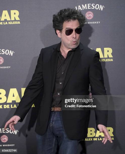 Andres Calamaro attends the 'El Bar' premiere at Callao cinema on March 22, 2017 in Madrid, Spain.