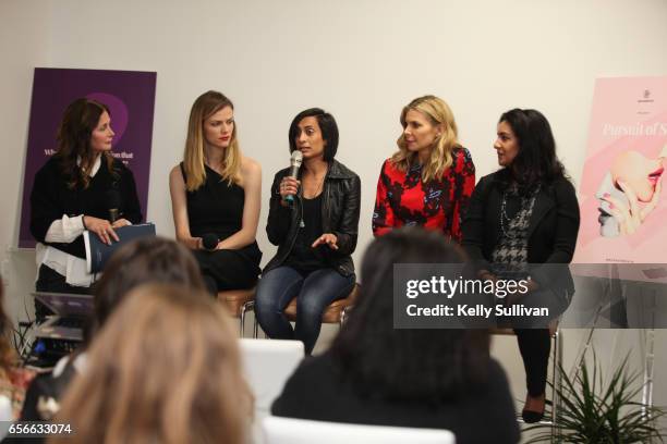 Melissa Goidel, Chief Revenue Officer of Refinery29; Brooklyn Decker, actress and Chief Design Officer of Finery.com; Shaherase Charania, Founder and...