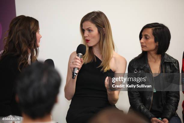 Melissa Goidel, Chief Revenue Officer of Refinery29; Brooklyn Decker, actress and Chief Design Officer of Finery.com; and Shaherase Charania, Founder...