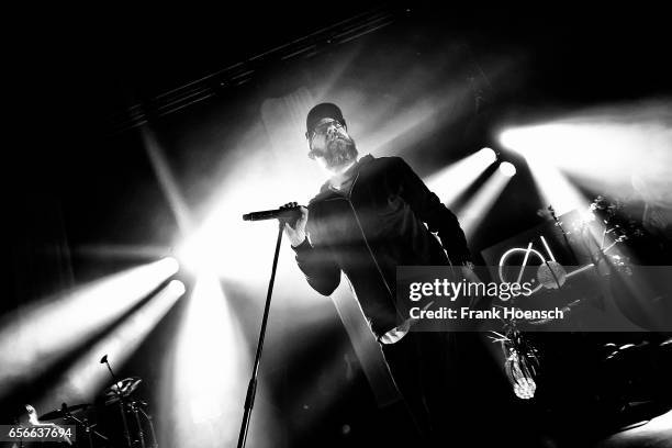 Singer Anders Friden of the Swedish band In Flames performs live during a concert at the Admiralspalast on March 22, 2017 in Berlin, Germany.