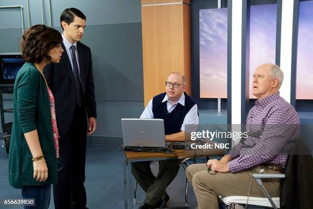 Secrets & Lies" Episode 106 -- Pictured: Krysta Rodriguez as Summer, Nicholas D'Agosto as Josh, John Lithgow as Larry --