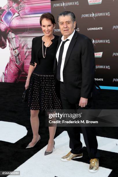 Author Cheryl Saban and producer Haim Saban at the premiere of Lionsgate's "Power Rangers" on March 22, 2017 in Westwood, California.