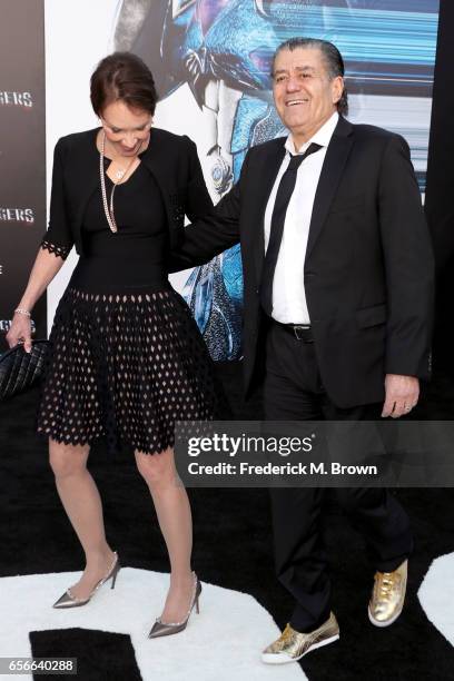 Author Cheryl Saban and producer Haim Saban at the premiere of Lionsgate's "Power Rangers" on March 22, 2017 in Westwood, California.