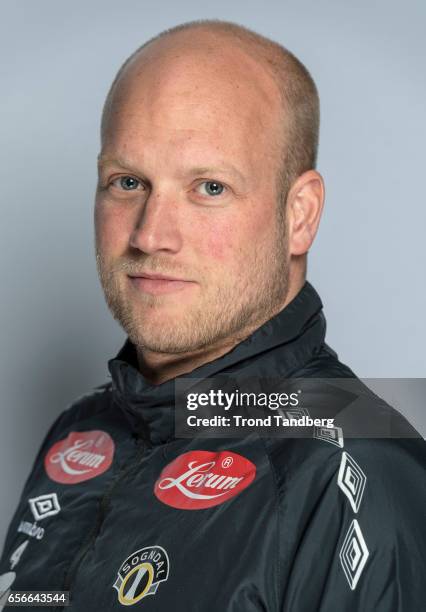 Coach Marius Lenni Boe of Team Sogndal Fotball during Photocall on March 22, 2017 in Sogndal, Norway.