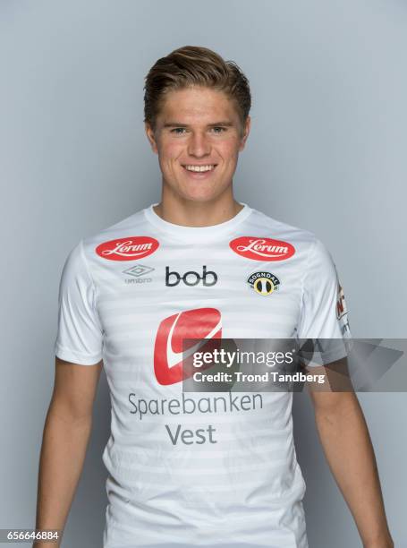 Bjorn Inge Utvik of Team Sogndal Fotball during Photocall on March 22, 2017 in Sogndal, Norway.