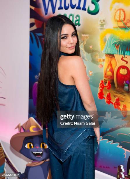 Vanessa Hudgens attends the launch of "Bubble Witch 3 Saga" at Venue 57 on March 22, 2017 in New York City.