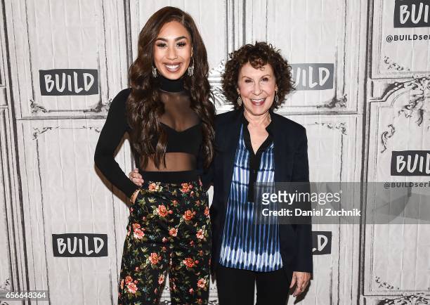 Eva Gutowski and Rhea Perlman attend the Build Series to discuss the YouTube Red show 'Me And My Grandma' at Build Studio on March 22, 2017 in New...