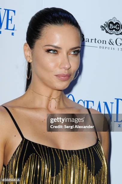 Adriana Lima arrives at Ocean Drive Magazine's celebration of its March issue with cover star Adriana Lima at Komodo on March 22, 2017 in Miami,...