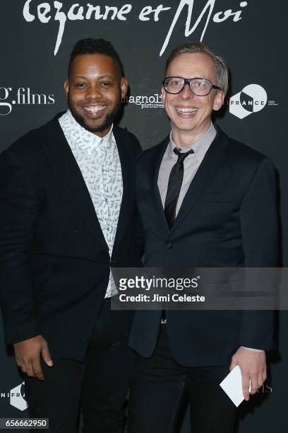 Kendall Werts and Carl Swanson attend the New York premiere of "Cezanne Et Moi" at the Whitby Hotel on March 22, 2017 in New York City.